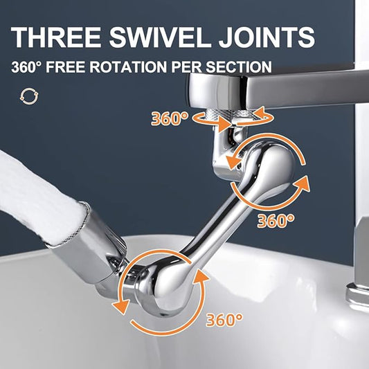 1080° Rotating Faucet, Attachment For Any Wash Basins