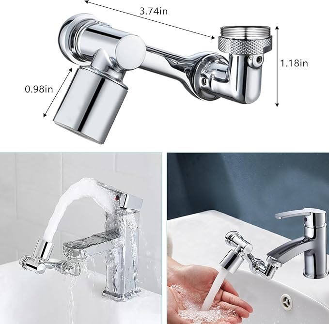 1080° Rotating Faucet, Attachment For Any Wash Basins