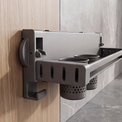 Aluminum Alloy Suction Cup Double Rack with Knife Holder Rack