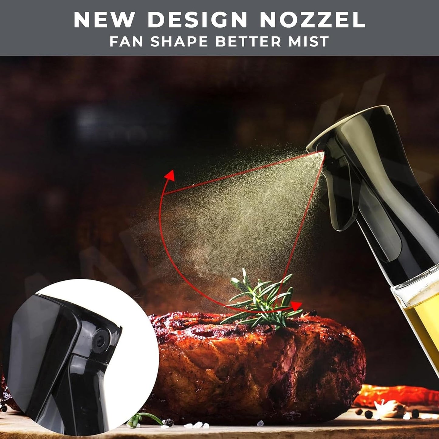 AADHIK Glass Oil Dispenser And Sprayer Cooking 200ml Olive Oil Spray Bottle