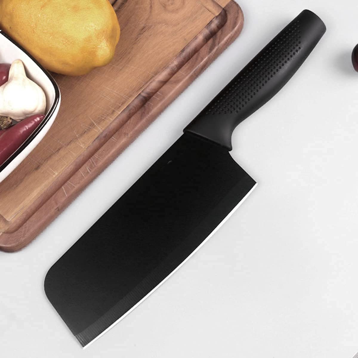Stainless Steel Vegetable Cutting & Chopping, Ergonomic Black Handle