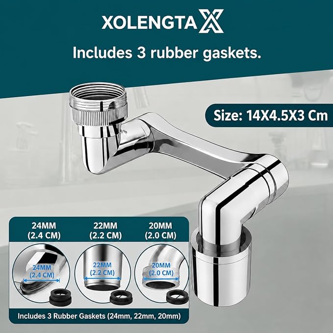 1080° Rotating Faucet, Attachment For Any Wash Basins