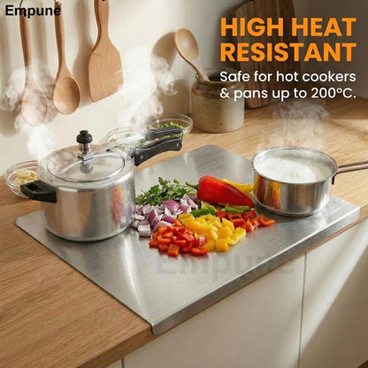 Stainless Steel Chopping Board with Lip | 42 x 32 cm | Food-Grade Steel