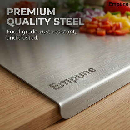 Stainless Steel Chopping Board with Lip | 42 x 32 cm | Food-Grade Steel