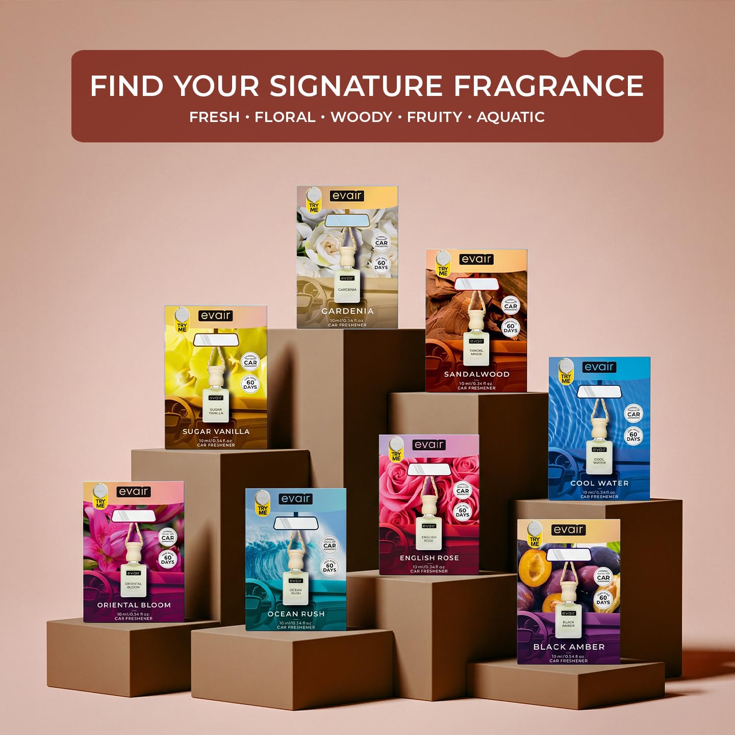 Evair SANDALWOOD Luxury Car Air Freshener | 10ml (Pack of 1)